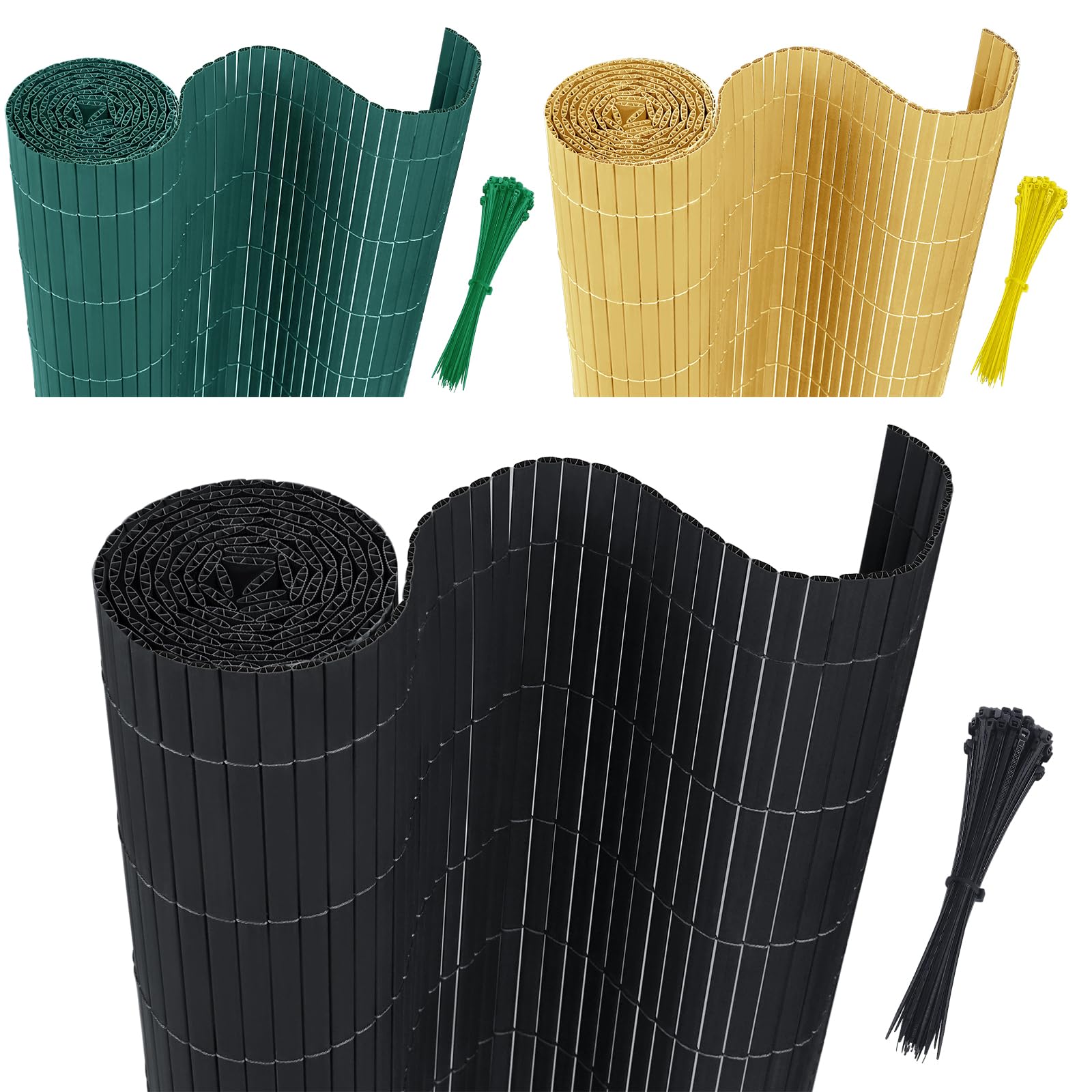 Amazon.de: Aufun Sichtschutzmatte PVC Sichtschutzzaun 180x500cm - mit  Kabelbindern Standard Sichtschutz Bambus Windschutz fr Garten Balkon und  Terrasse-Interne W-Struktur Verstrkte Lamellen (Anthrazit)