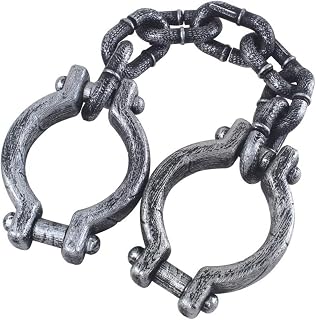 Halloween Chain, Plastic Handcuffs Wrist Shackles, Prison Handcuffs Links, Simulated Handcuff Costume Accessory for Halloween Costume Party
