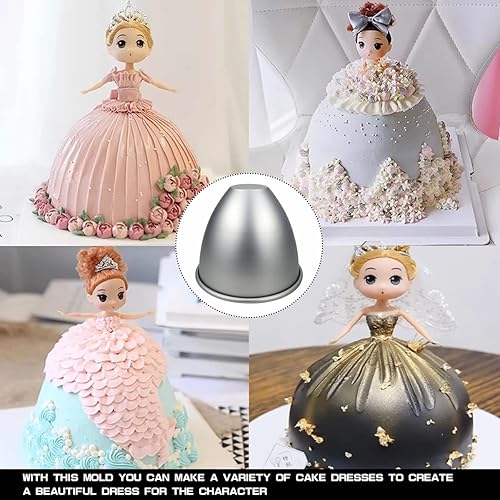 Miniatura 5 de Molde de aluminio de 4.7 x 4.7 in para decoración de tartas de princesa para tartas de boda, fiesta en casa, 4.7 x 4.7 in