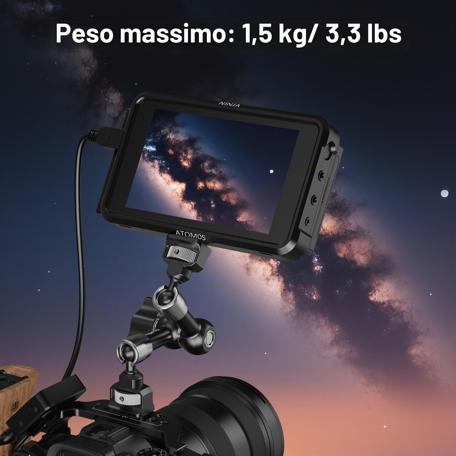 SmallRig 7'' Magic Arm con viti da 1/4"-20 e perni a molla, portata 1,5 kg, doppia testa a sfera a 360°, design antiscivolo per fotocamere/luci/monitor/microfoni/telefoni, 5308
