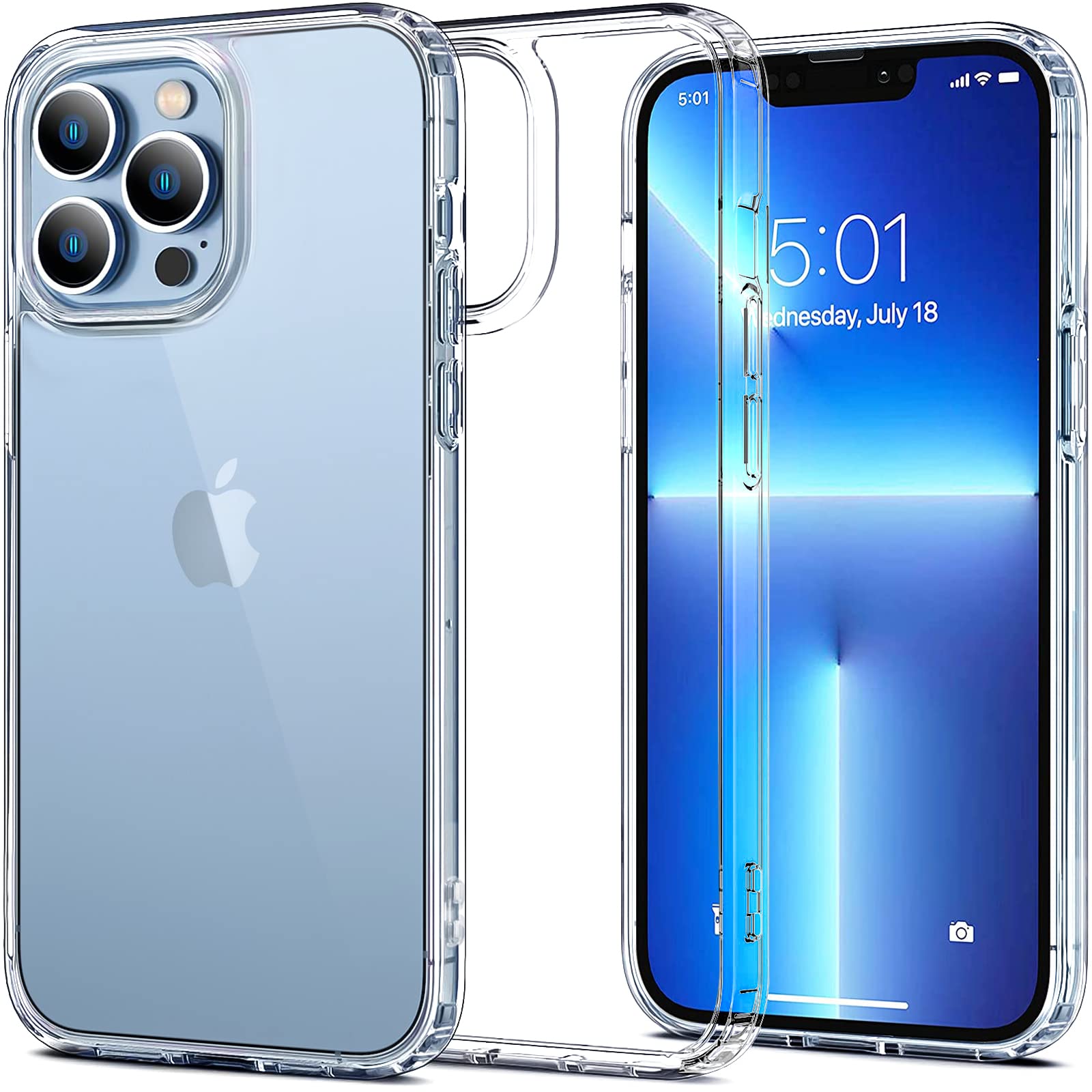 INFOSUN for iPhone 13 Pro Max Case Clear Cover [Anti-Yellowing] Ultra Thin Silicone Shockproof Back Cases Transparent Protective Phone Case for Apple iPhone 13 Pro Max 6.7 inch 2021 - Crystal Clear