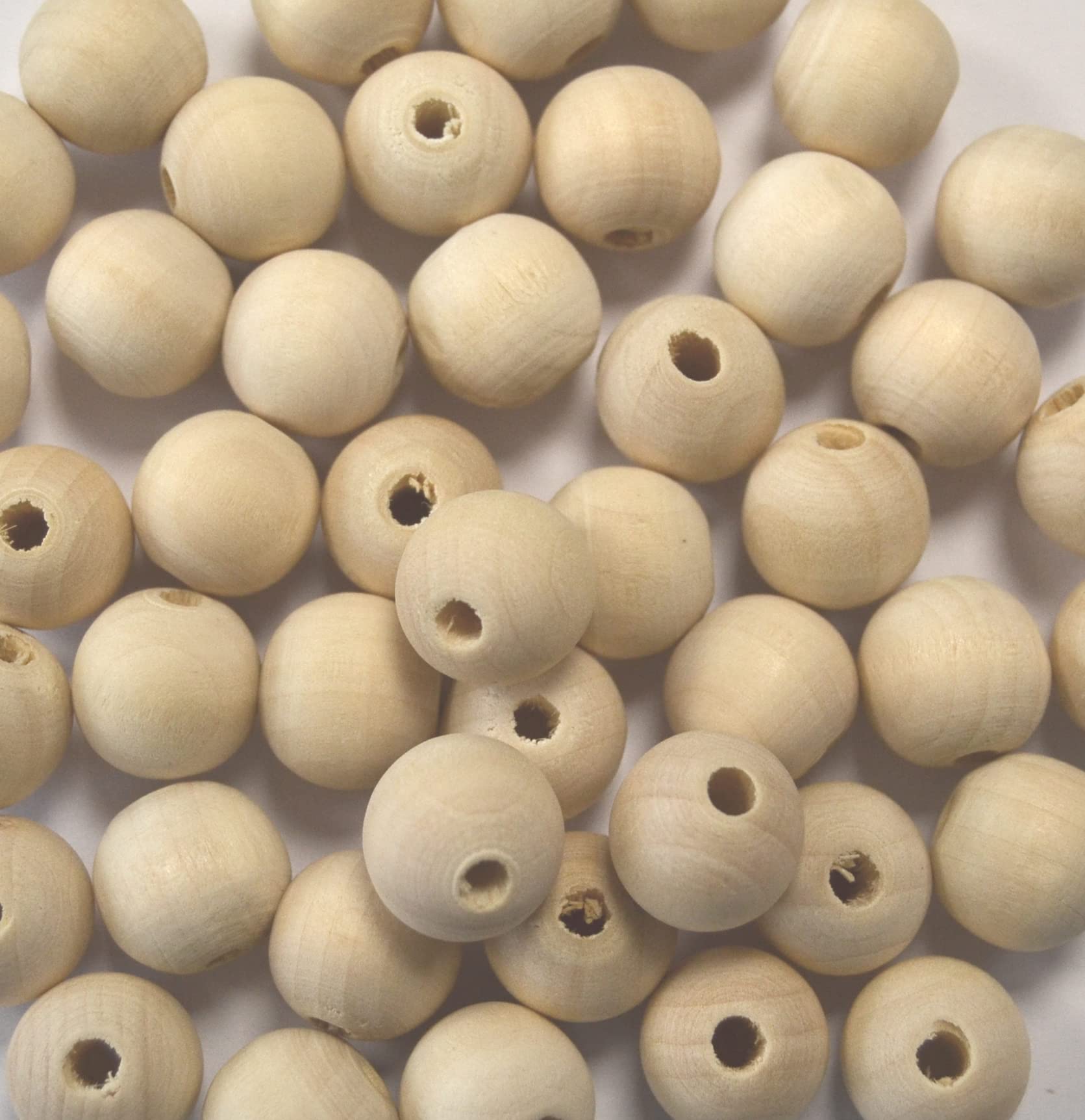 celloexpress Natural Wooden Round Beads Used for Handmade Jewellery or Macrame (14mm x 12mm (3mm Hole), Pack of 100)