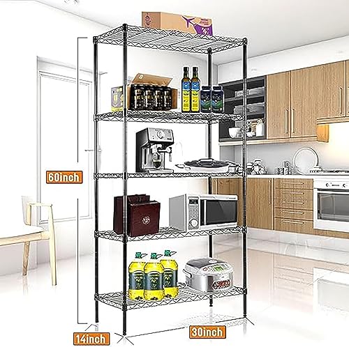 Miniatura 2 de Estantería de 5 estantes con forros para estantes, ajustables, estantes de alambre de metal, capacidad de peso total de 750 libras, estantes y