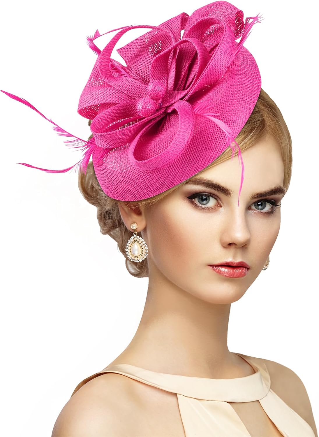 Women 2026 Derby Hat - Classic Victoria Kentucky Fascinator 1920s Tea Party Hats with Hair Clip for Lady Woman - Image 6