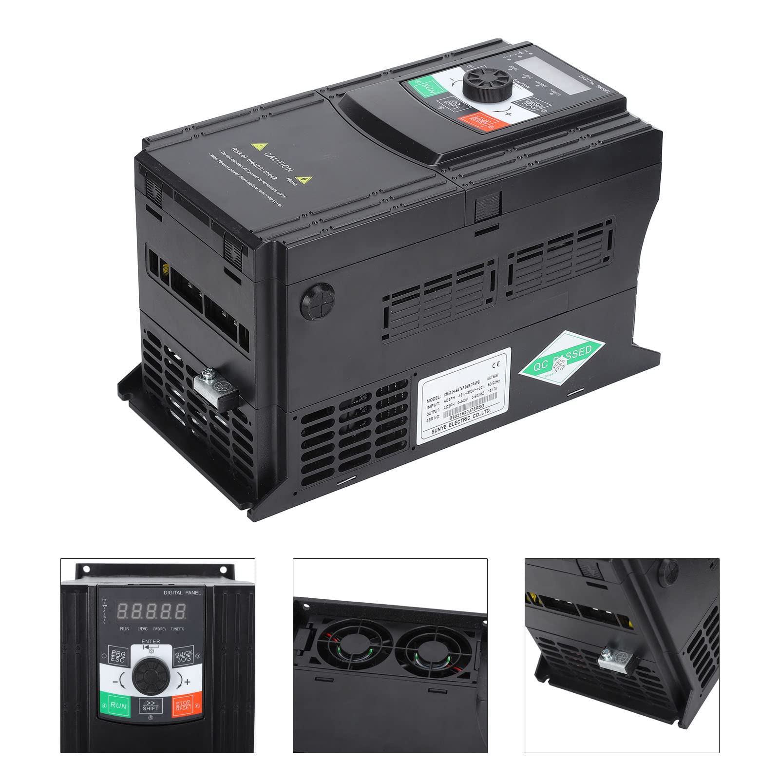 FTVOGUE Variable Frequency Drive, 3 Phase 5.5KW 380V
