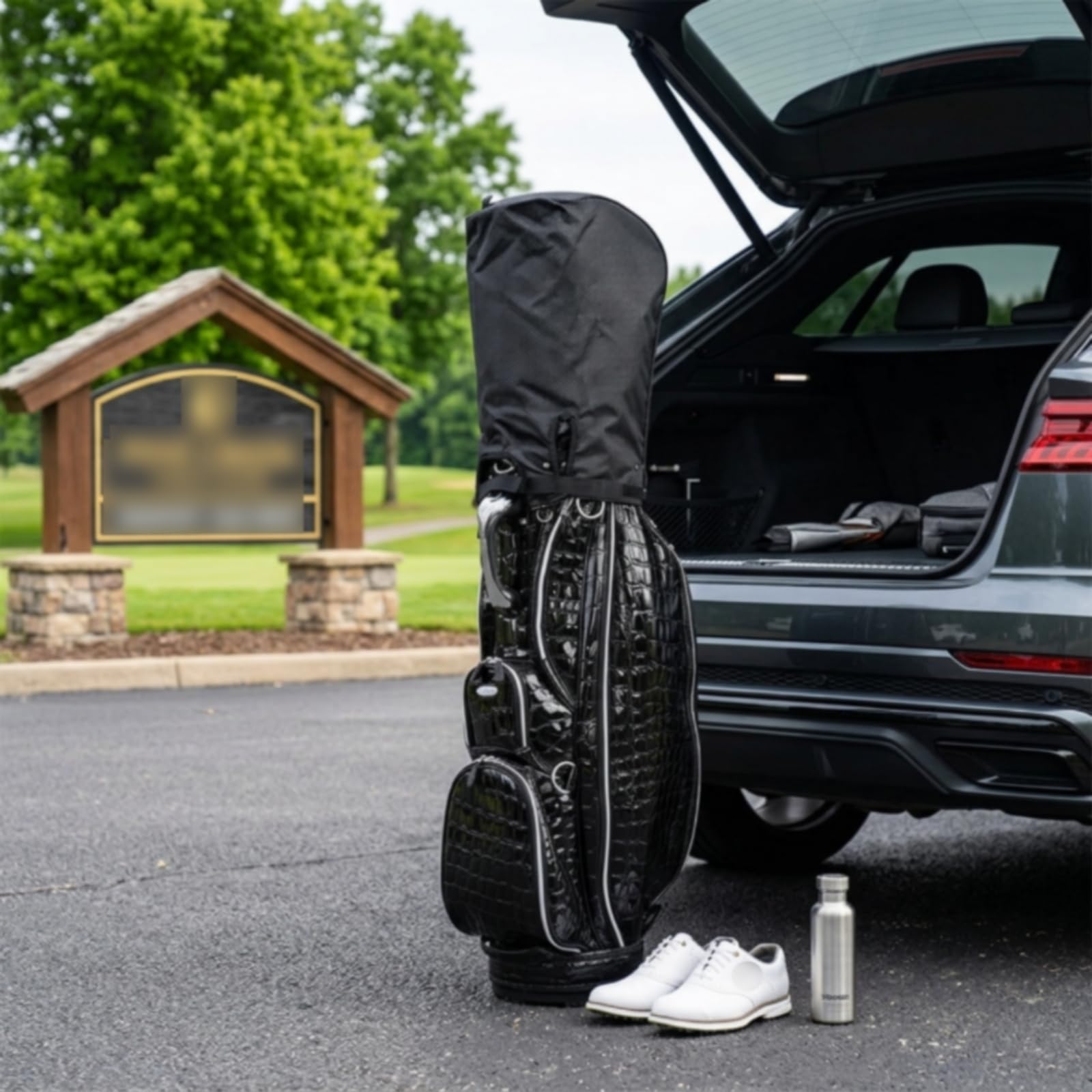 Harilla Golfschläger Schutzhülle Golftasche Abdeckung Regenhaube Staubschutz Zubehörtasche Nylon Gepolstert Reißverschluss Schnellzugriff für Reise Lagerung