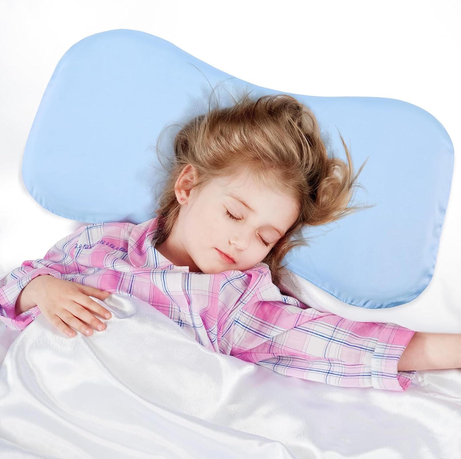 Little Bo Baby Toddler Pillow, Cotton Toddler Pillow BASF Memory Foam Core Pillow - Ventilated & Height Adjustable - 1 Pack Toddler Size (Silk, 1)