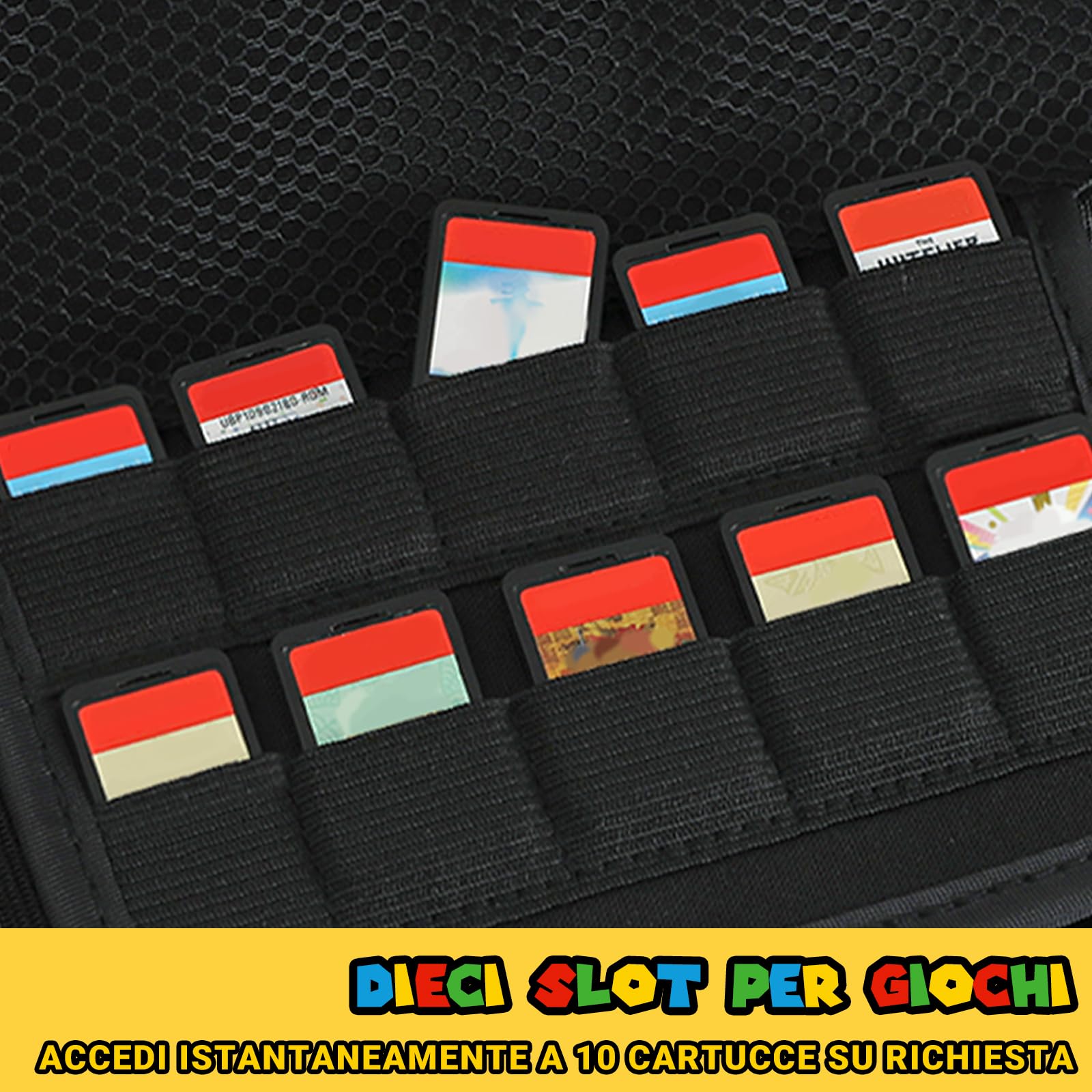 PALPOW Custodia Compatibile con Nintendo Switch 2, Switch 2 Case Protettiva con 10 Slot per Cartucce di Giochi, Borsa Portatile per il Trasporto e lo Stoccaggio - Rosso Blu