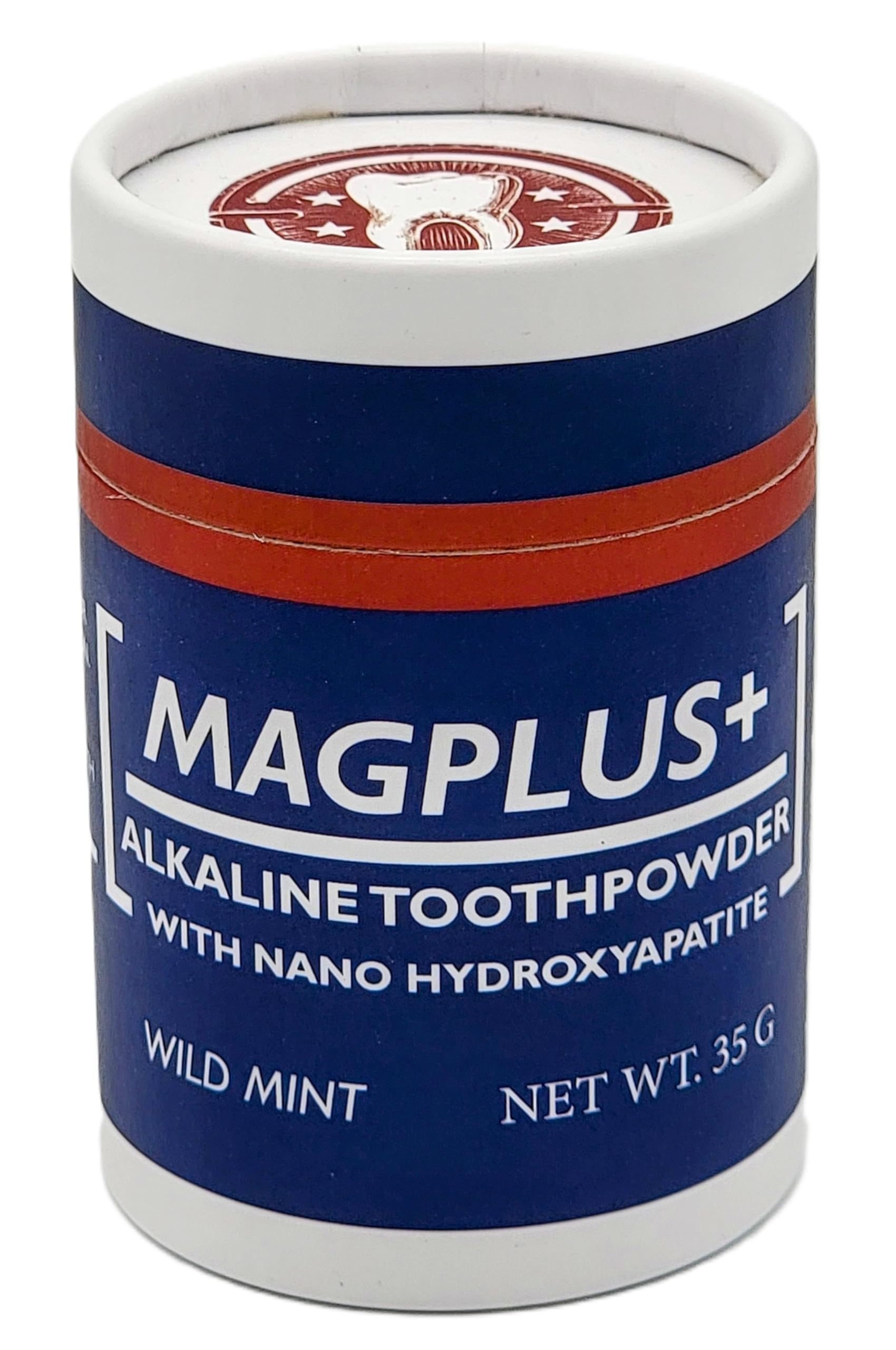 MagPlus+ Premium Toothpowder, Mint, 35 g, Magnesium and Hydroxyapatite, Acid Protection, Remineralize Enamel, Relieve Sensitivity, & Whiten Teeth,