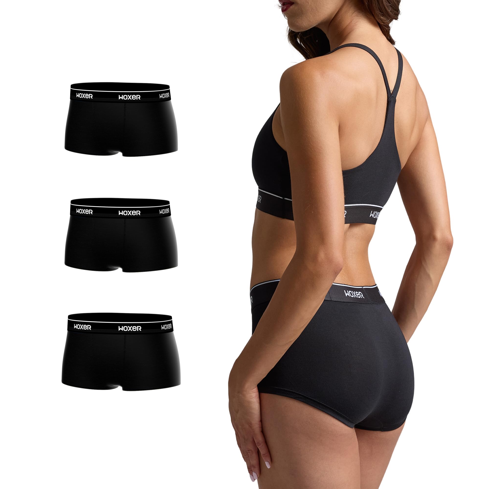 Woxer Womens Boxer Briefs Underwear – Ultra Short Boyshorts Panties, Modal Fabric, Chafe-Free, Boxers for Sleep &amp; Gym