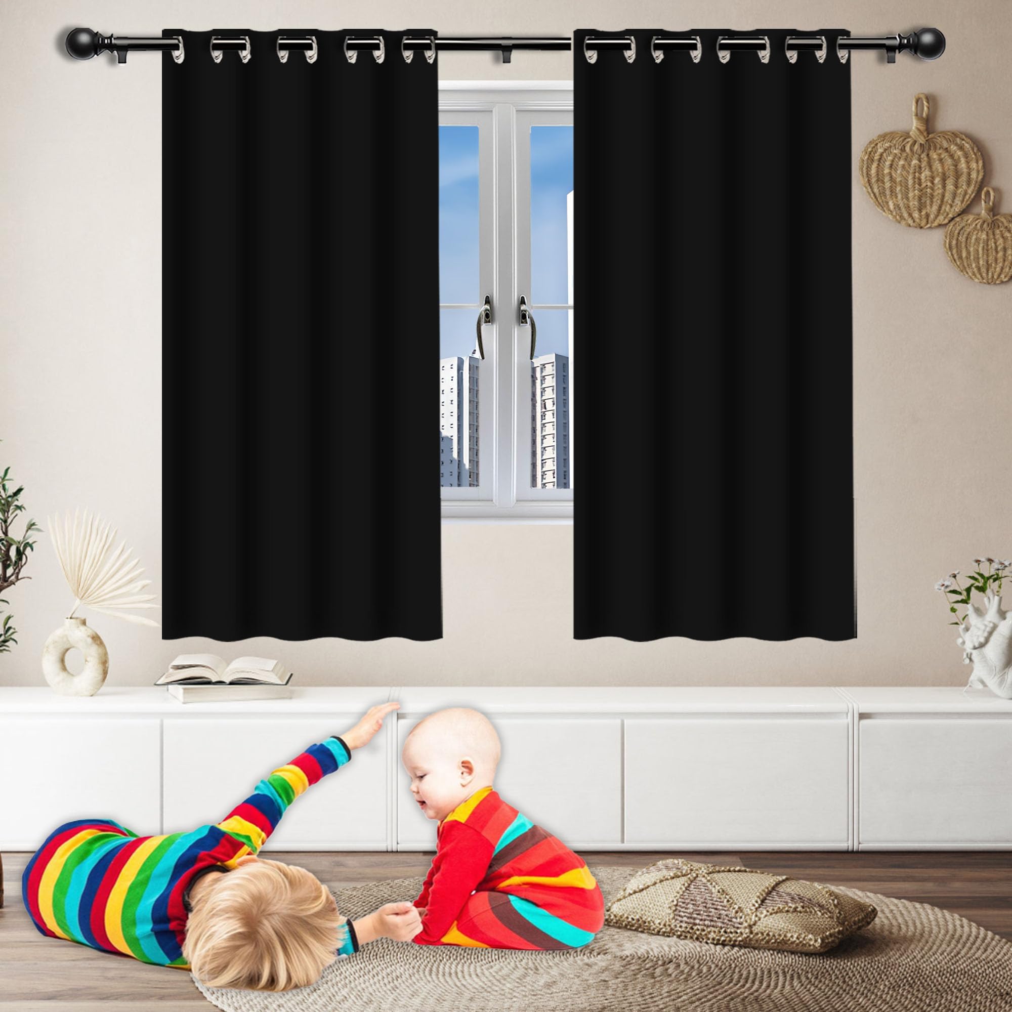 Rideau isolant thermique pour chambre et maison occultant noir 450x370