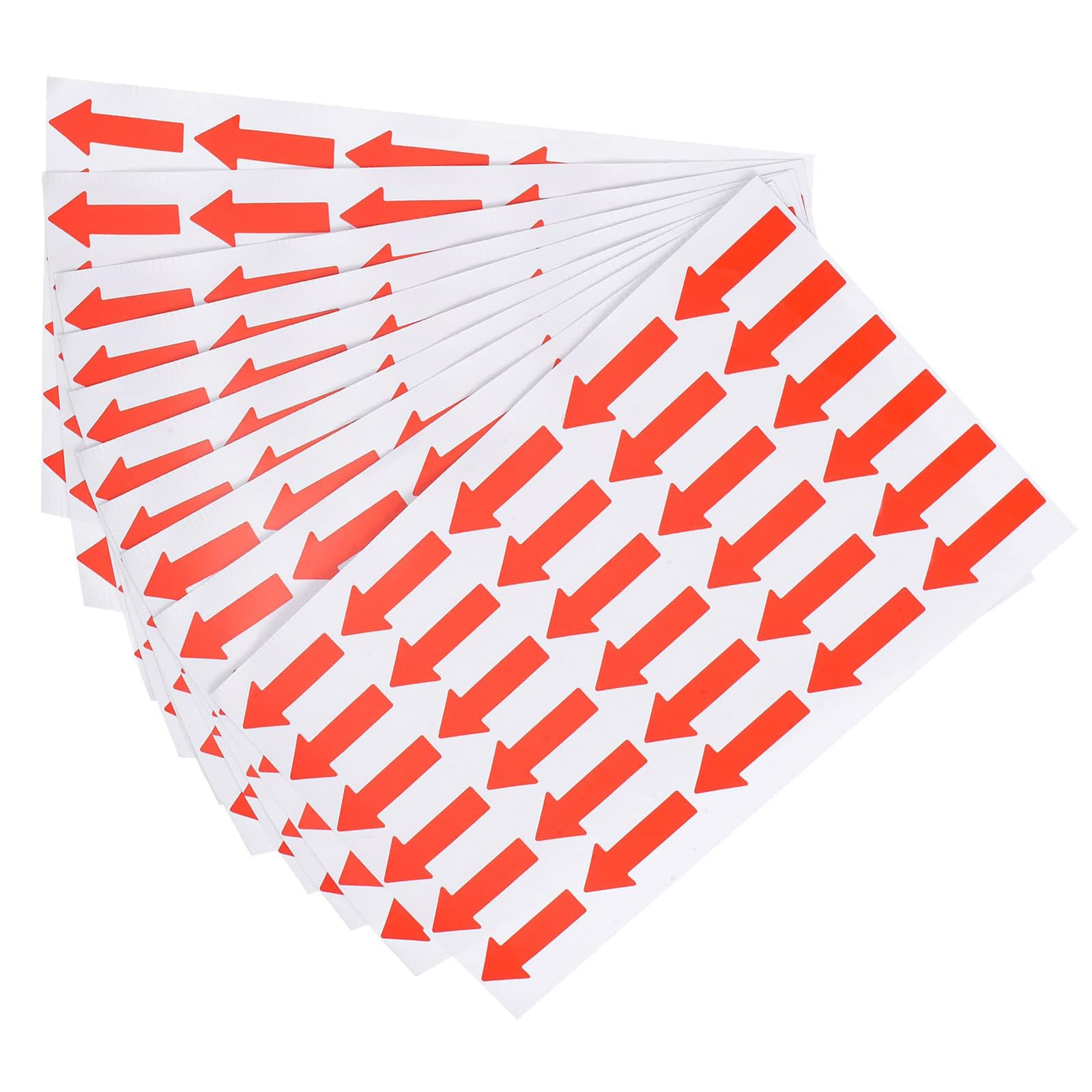TOP-VIGOR 10 Pcs Small Arrow Stickers, 1.2x0.4 PVC Adhesive Labels for Flow Direction, Defect Marking, Inspection & Quality Control, Red