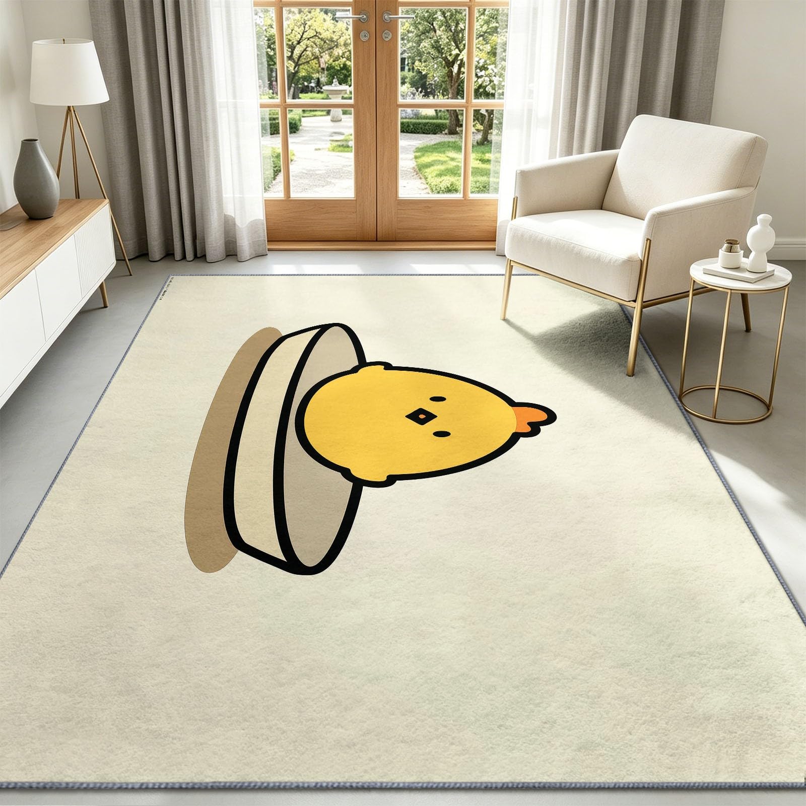 Alfombra antideslizante con diseño de animales de dibujos animados para sala de estar, 100 x 160 cm, alfombra de suelo lavable, bonita alfombra de pelo bajo, para sala de estar, dormitorio, comedor