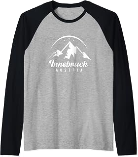 Innsbruck Austria Ski Resort Skiing Snowboarding Souvenir Raglan Baseball Tee