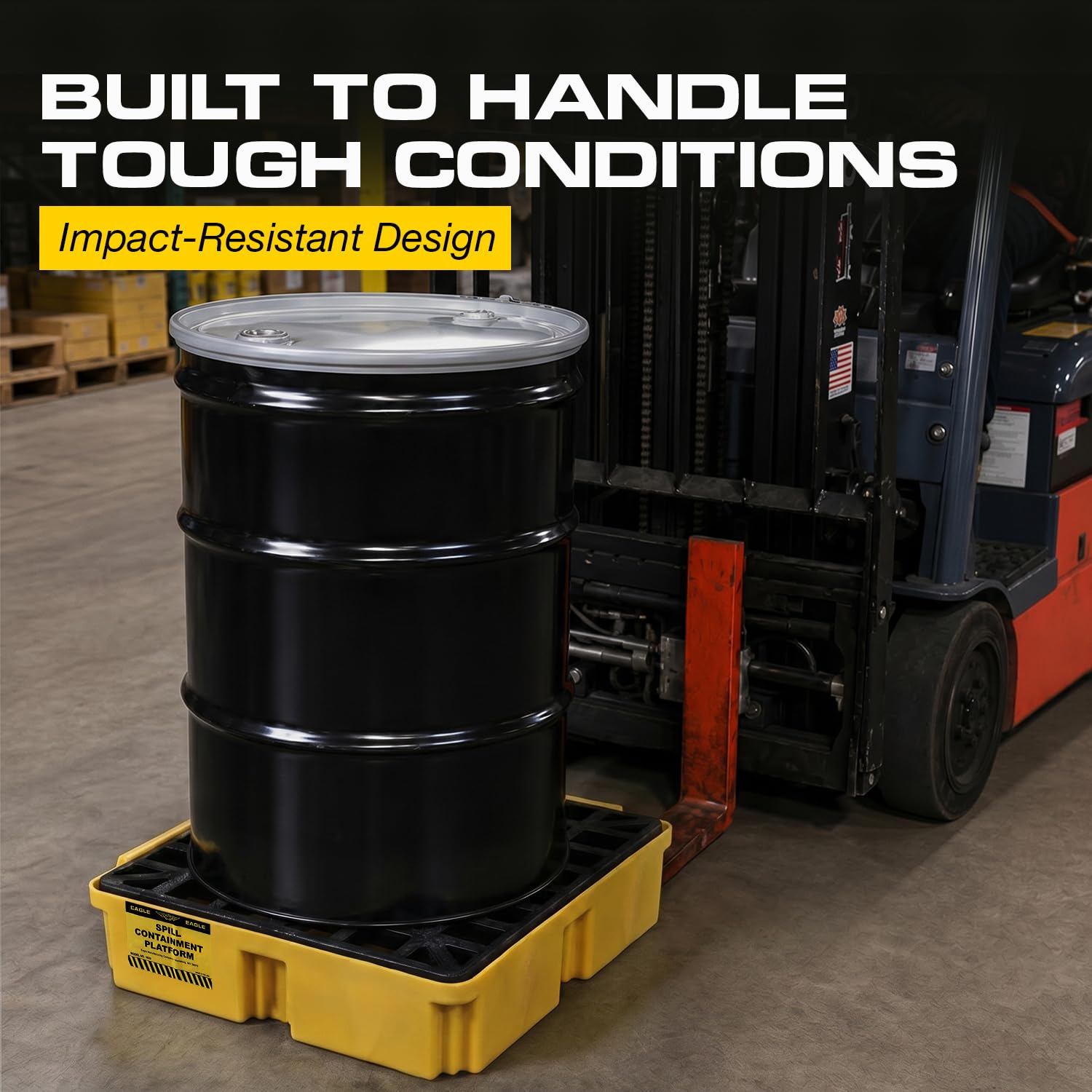 Eagle Drum Spill Pallet - Yellow Containment -8 Eagle Drum Spill Pallet - Yellow Containment -8