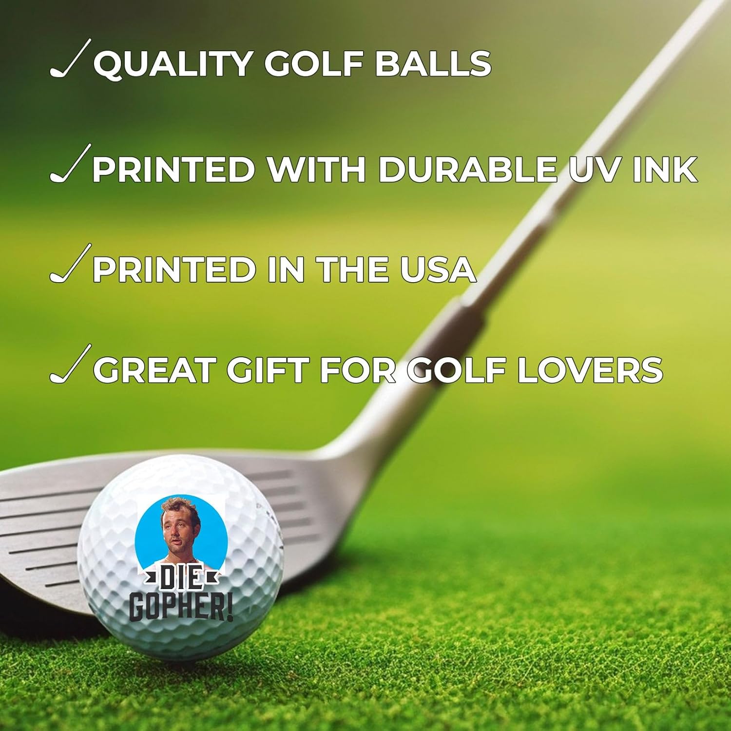 TeesAndTankYou Die Gopher! Golf Ball - Novelty Gift for Men Golfers and Dad