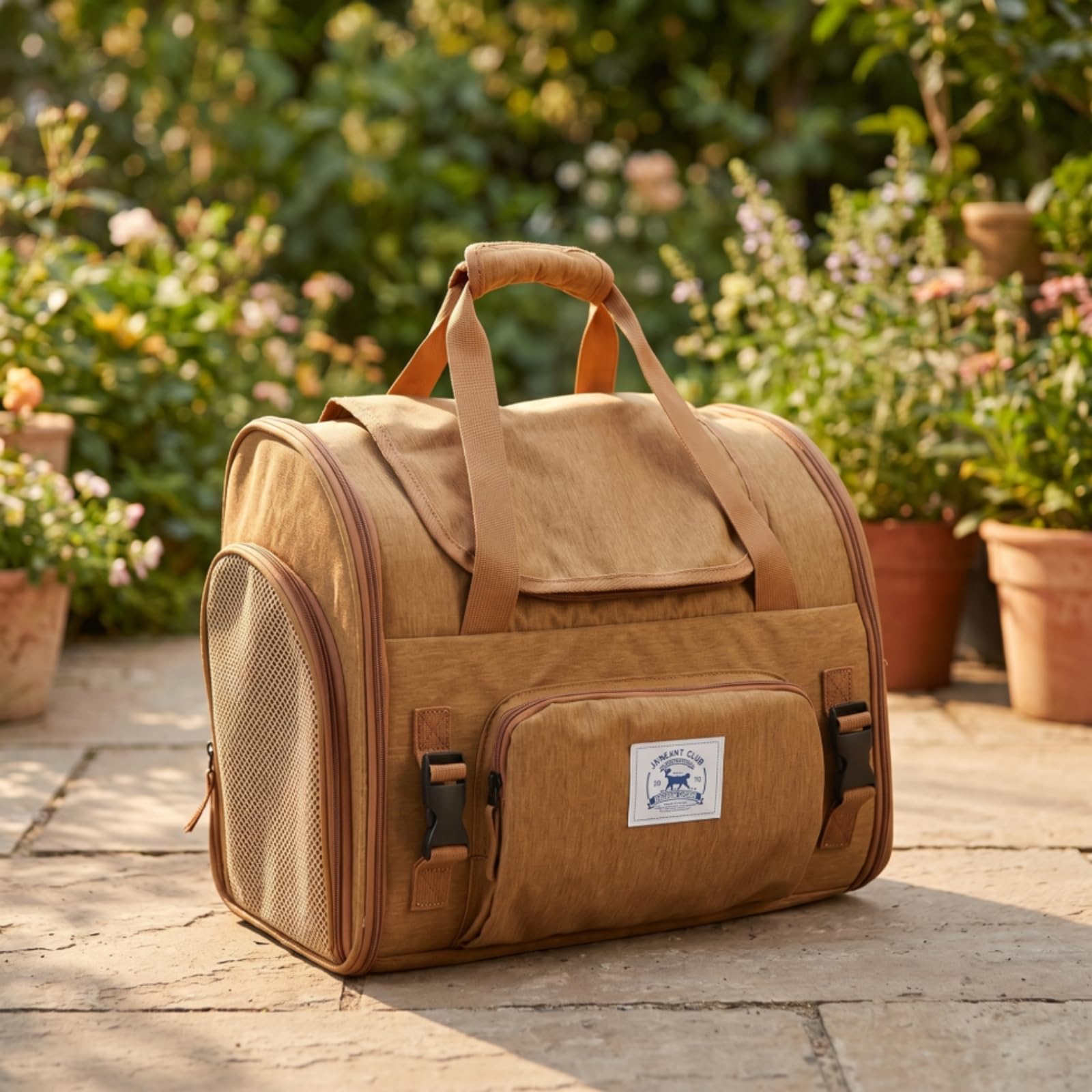 Zaino Trasporto Gatto Cane Zaino Trasportino Borsa Animale Espandibile con Struttura Ampia Tre Dimensioni Cerniere, 棕色双肩款, Zaino Per Animali Domestici Con Spallacci, Modello Medio