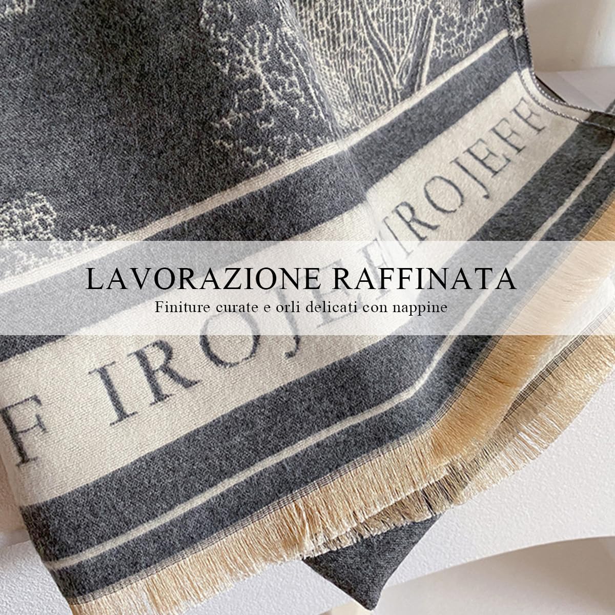 LumiSyne Calda Invernale Sciarpa Scialle In Cashmere Per Donna Motivo Di Pittura Di Paesaggio Stile Artistico Elegante Reversibile Sciarpa Con Nappa Grande Lungo Pashmina Leggera Morbida Wrap Stole