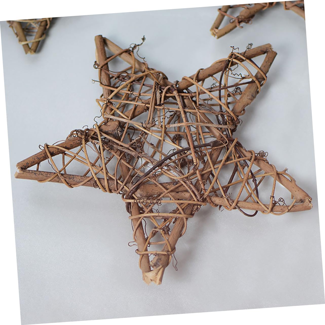 SOLUSTRE 10stücke Rattan Weihnachtsdeko Hängende Fünfstern Für Festliche Dekoration Haus Garten Und Hochzeiten Natürlicher Stil Für Weihnachten