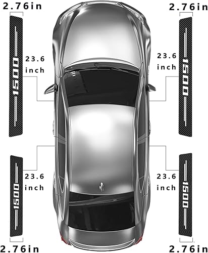 Miniatura 10 de Protectores de umbral de puerta para RAM 1500, piel de fibra de carbono para Dodge RAM 1500, decoración interior del automóvil, paquete de 4, rojo