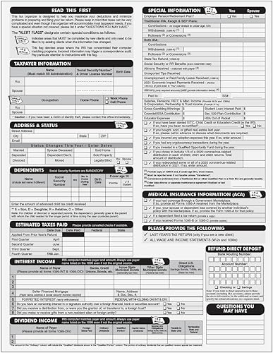Vista 2 de Organizador de citas de impuestos 1040 para devoluciones por correo, 100paquete
