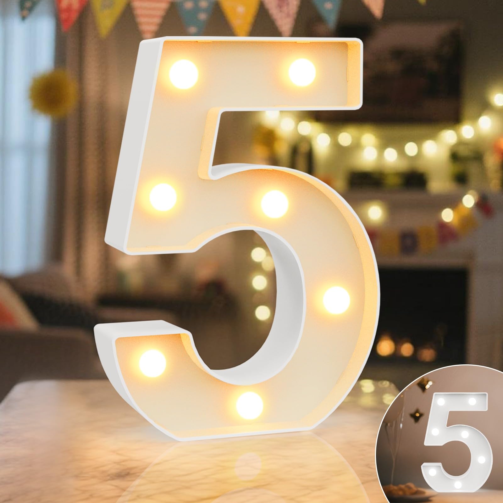 Ledido LED Light Up Marquee Numbers Sign - Cool & Warm Light up Numbers for 40th Birthday Decorations, LED Number Lights for Wedding Anniversary Grad Home Bedroom Table Wall Party Decor, Number 40 — view 21