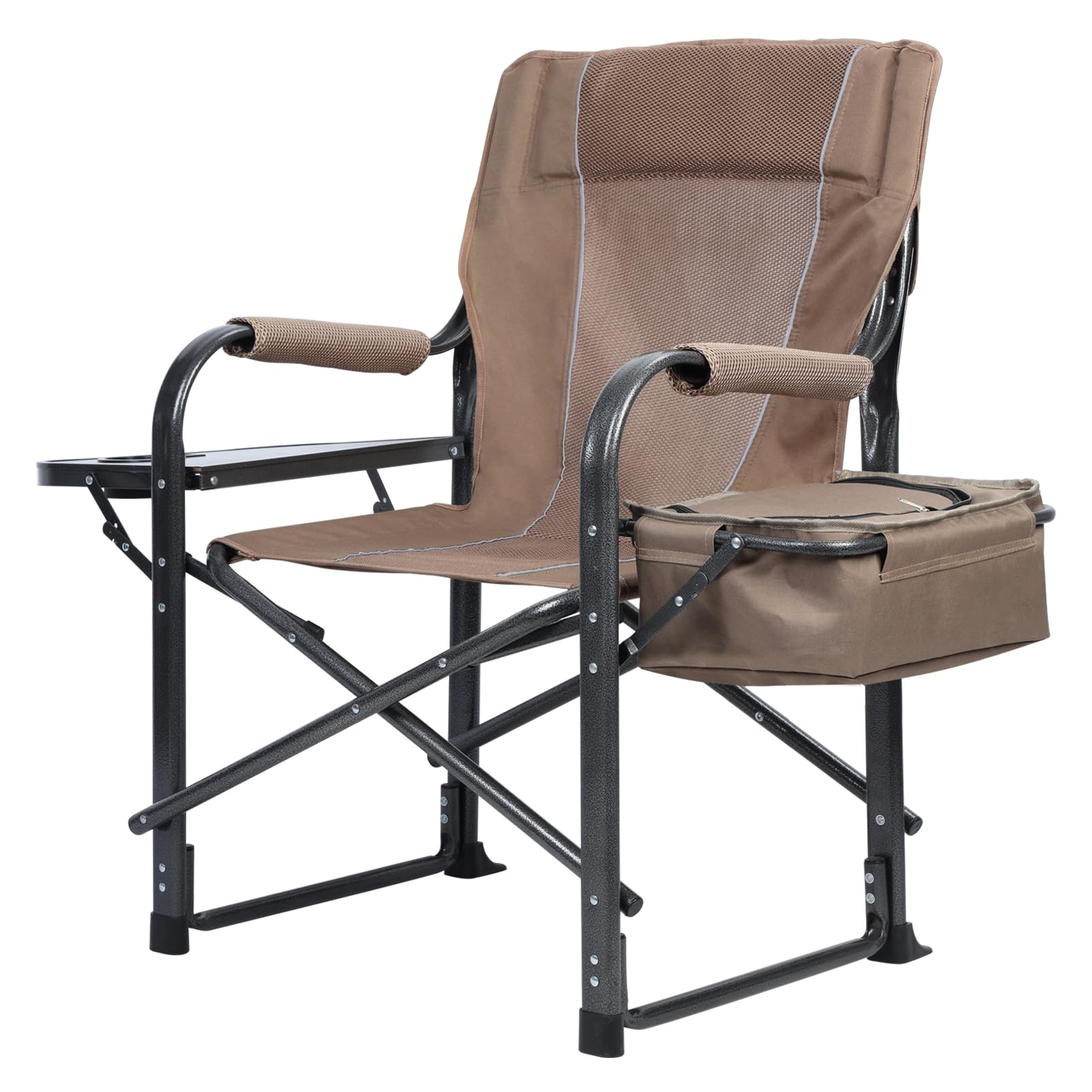 Silla de camping portátil para adultos, silla plegable de camping con portavasos y bolsa refrigeradora, silla de pesca para pesca, césped, patio, camping, senderismo, picnics y viajes a la