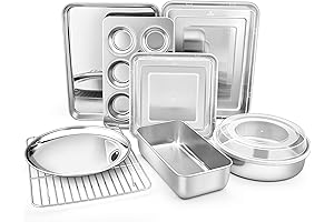 TeamFar Baking Pans Set, Stainless Steel Bakeware, Healthy & Dishwasher Safe