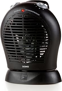 DOMO DO7324F Elektrische Heizlüfter Oszillierend - Überhitzungsschutz - Mit Ventilatorfunktion - 3 Einstellungen - 2000 W - Schwarz
