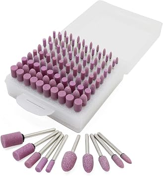 مجموعة أدوات تلميع عجلة الطحن الكهربائية NW 100pcs Abrasice Stone Point Dre,mel لأداة Dremel الدوارة T1801