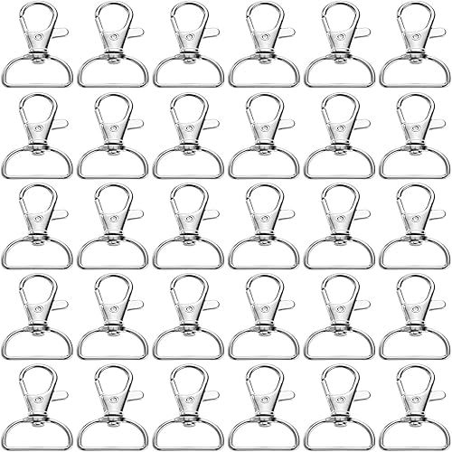 Broche giratorio, ganchos giratorios de gatillo, anillos en D de 1 pulgada, cierres de pinza de langosta de metal, 40 piezas para hacer pestañas a