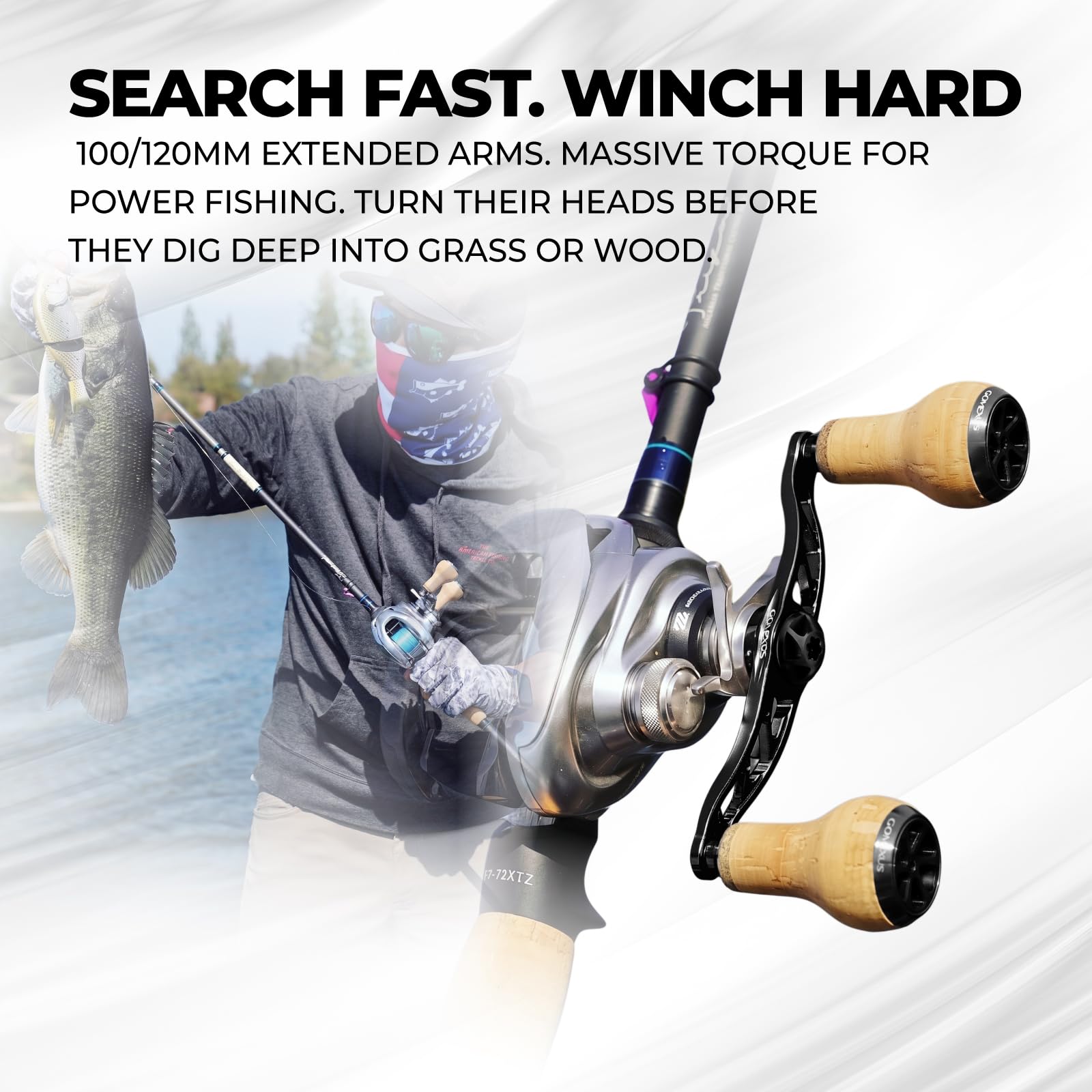 GOMEXUS Power Handle Compatible for Shimano SLX Tranx Daiwa Tatula