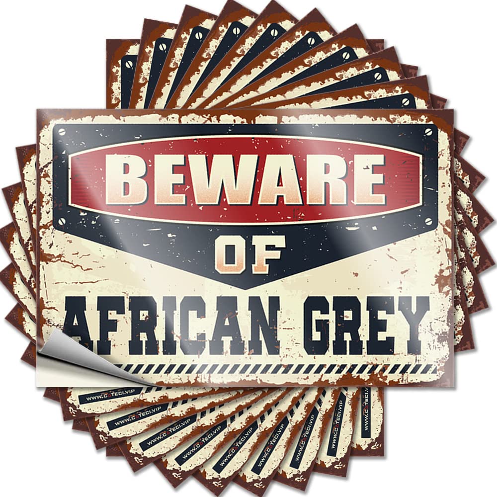 Decal Sweet, Colorful Water Beware of African Grey | Retro(8X12CM)