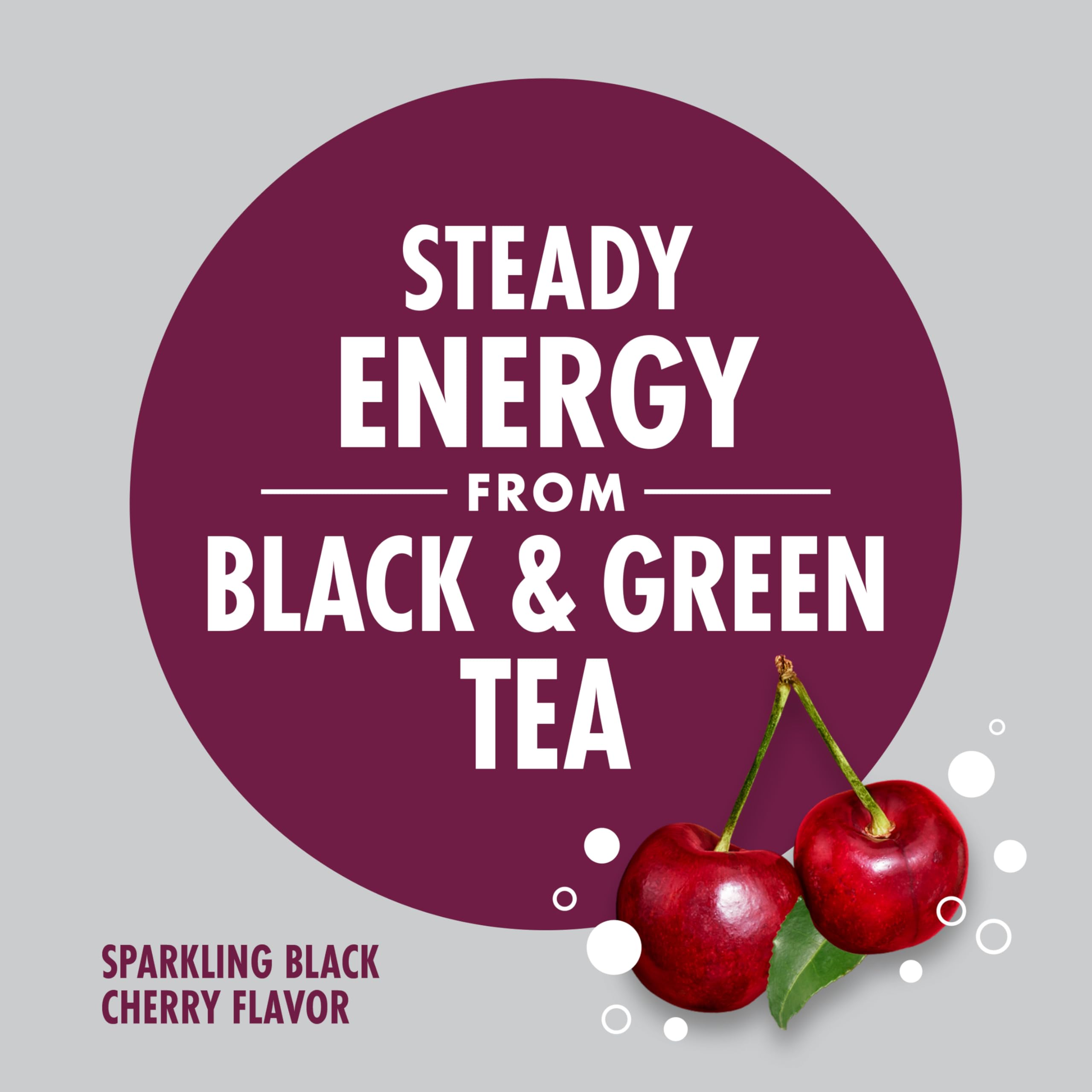 V8 +Energy Sparkling Black Cherry Juice Energy Drink, 11.5 fl oz Can (Pack of 8)