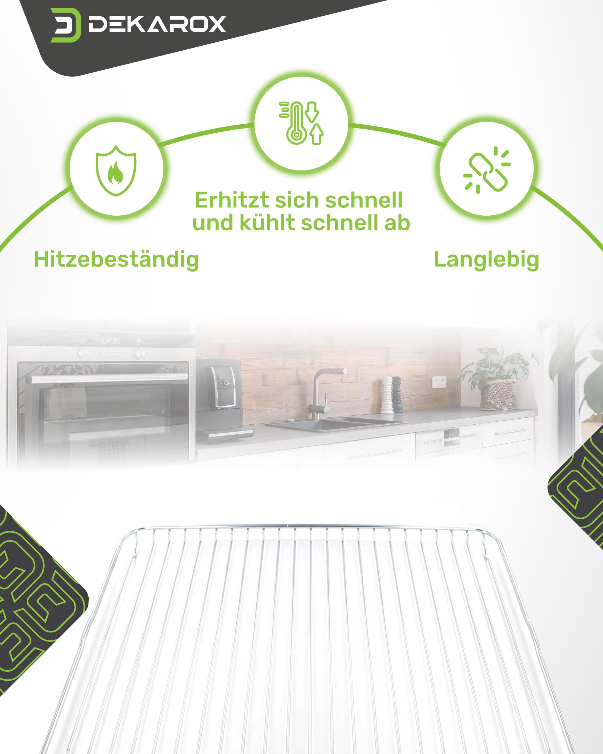 Grillrost Backofengitter 466x385mm für AEG Electrolux Juno Zanussi Zanker 14006400601/2 140064006012 Küppersbusch 547509 für Backofen Herd