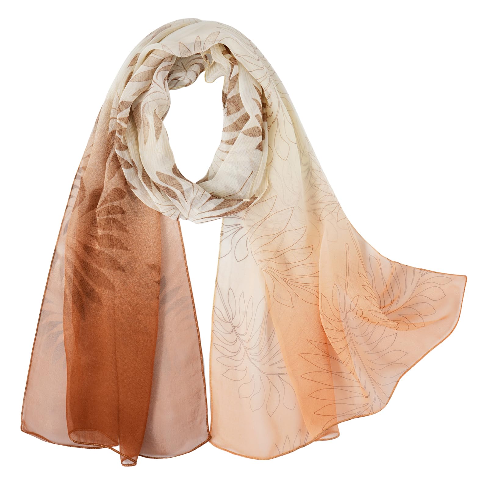 E-Clover Herebuy - Unique Women's Floral Scarves: Chiffon Flowers & Birds Printed Scarf