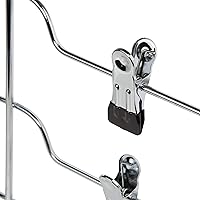 Vista 2 de Percha para pantalón/falda de 4 niveles, vinilo cromado y negro, paquete de 2