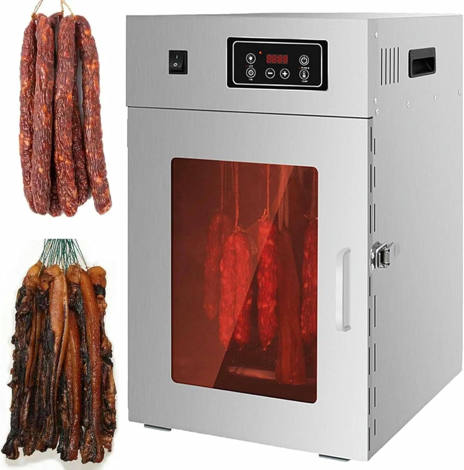 Essiccatore per Alimenti e Scatola per Biltong da 800 W, Armadio per Essiccazione in Acciaio Inossidabile, essiccatore per Alimenti per Carne secca con Controllo Digitale