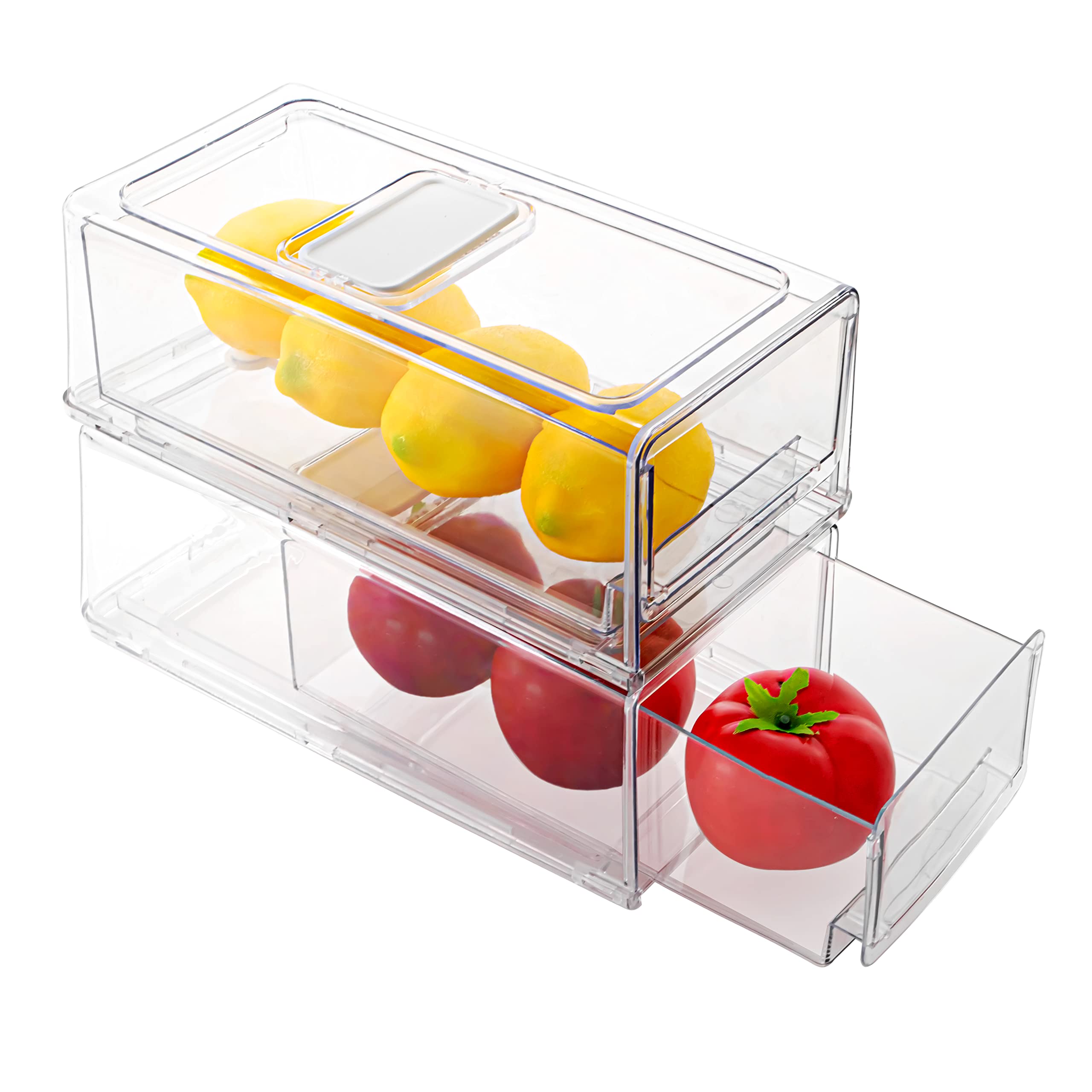 Buy Refrigerator Drawers 2 Pack Pull Out Fridge Organizer Drawer Clear