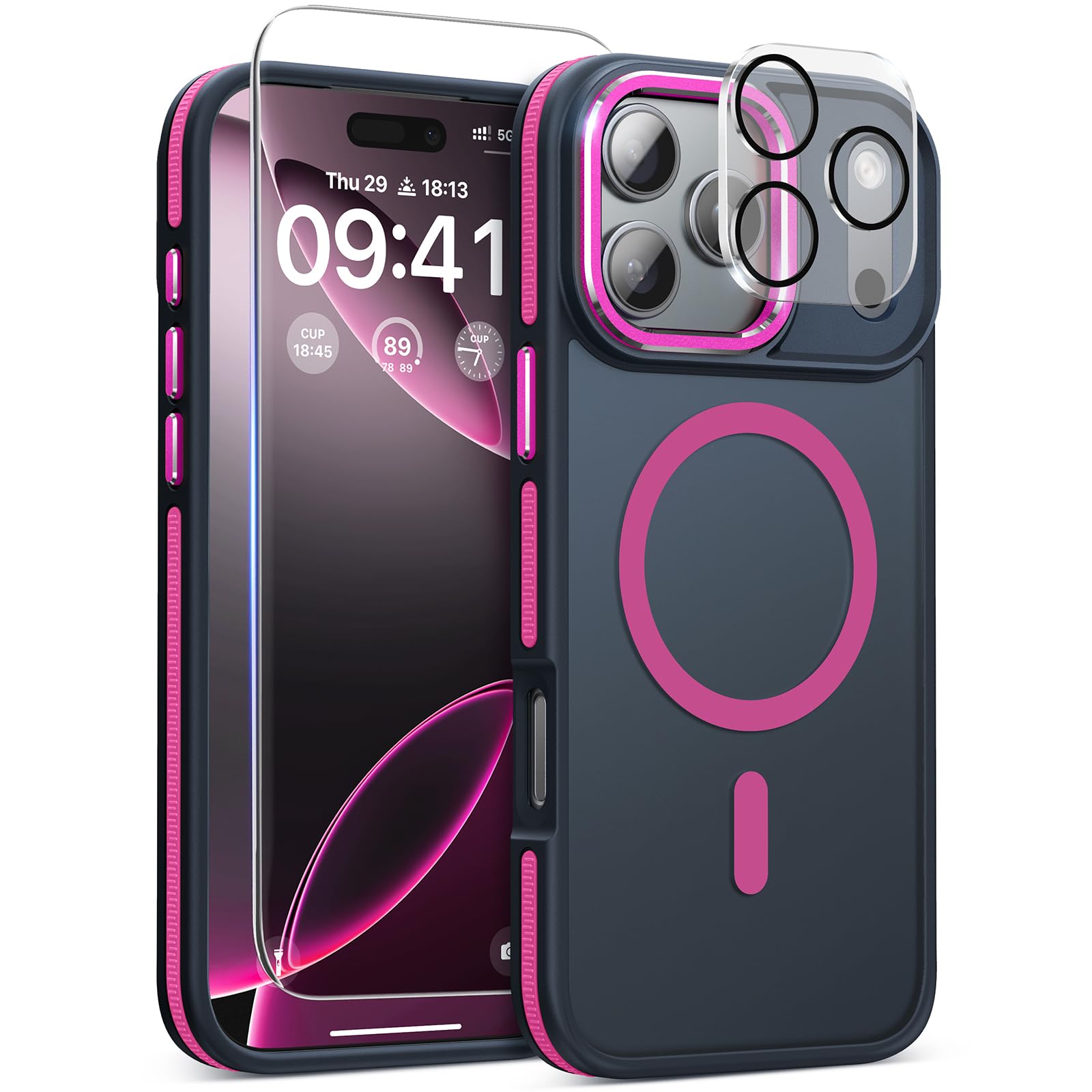 Photo 1 of DOMAVER iPhone 17 Pro Case - Hot Pink