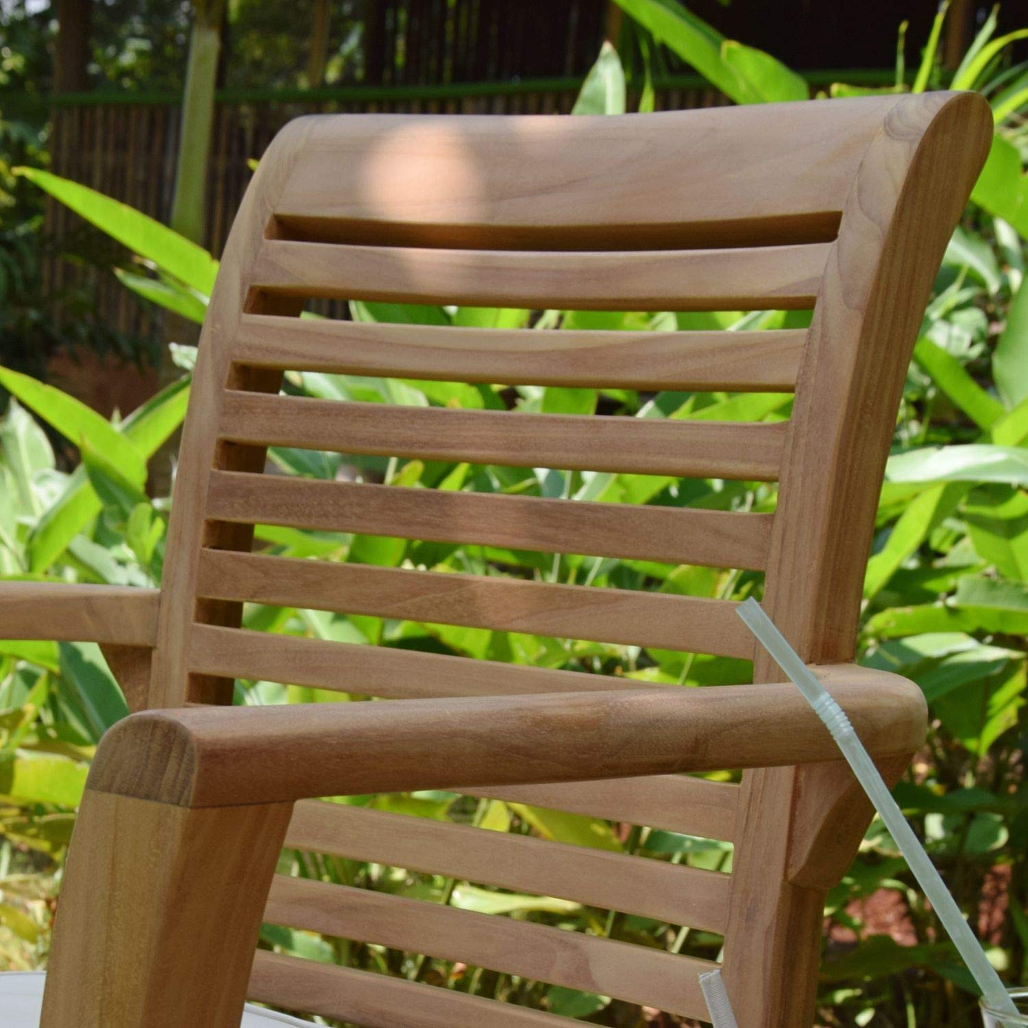 Teck'Attitude Fauteuils de Jardin empilables en Teck Samoa (Lot de 2)