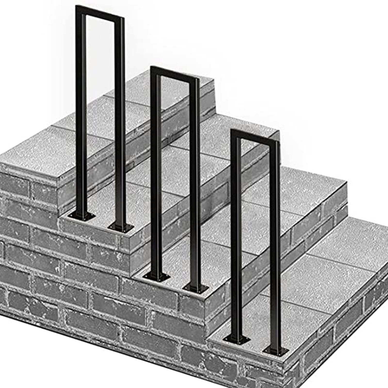 GLDYTVF Stair Handrail,Hand Rails for Outside Steps,Handrail Railing Picket,Outdoor Steps Stair Handrails,Garden Terrace Decking Ground,Concrete Wooden Steps(Size:65cm/2.1ft)