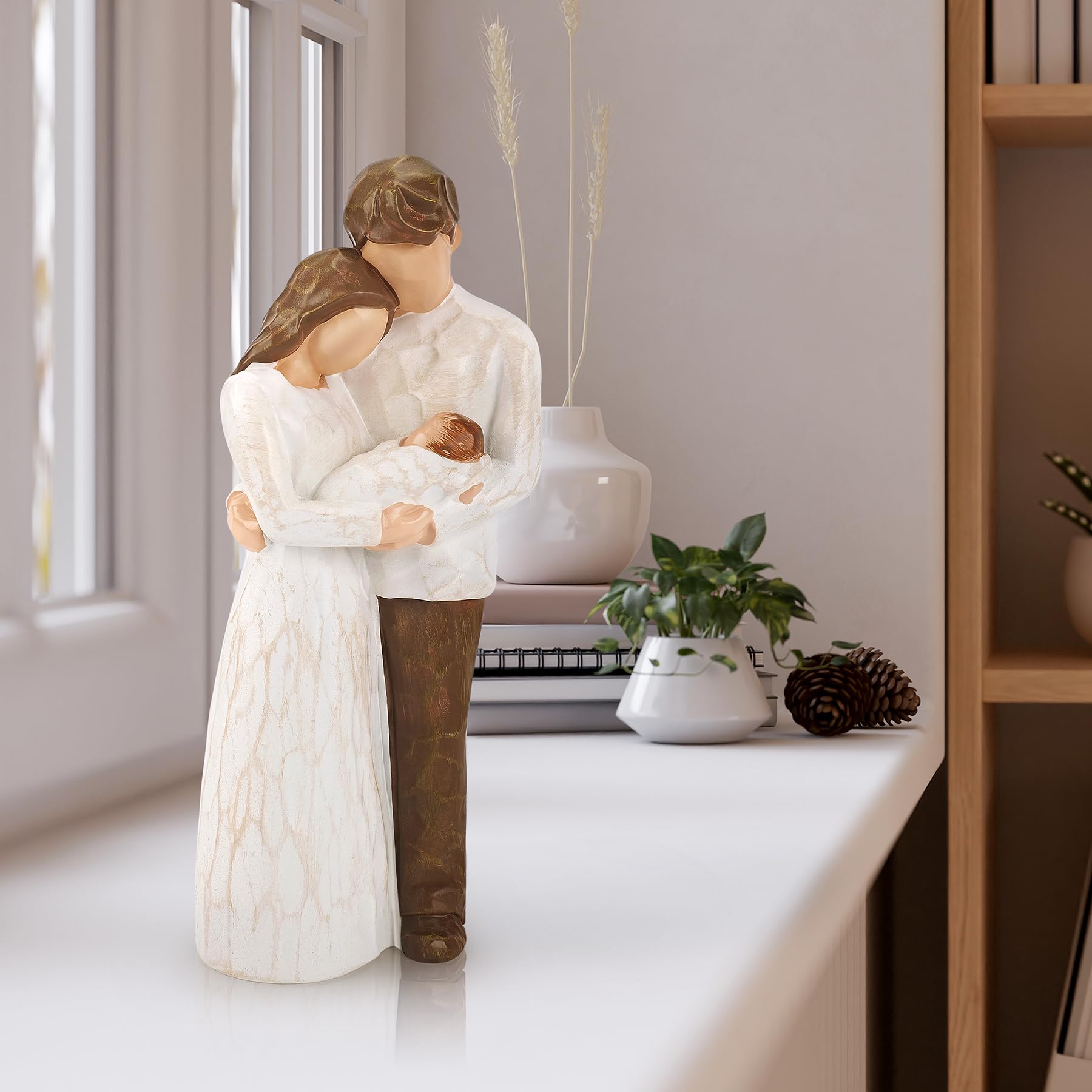 New Parents Gifts for Couples,New Mom Gifts for Women,A Family of Three Figurines Hand-Painted,Gift for First Time Mom and Dad,Parents and Baby Figurines,Moms Gift for Mother's Day