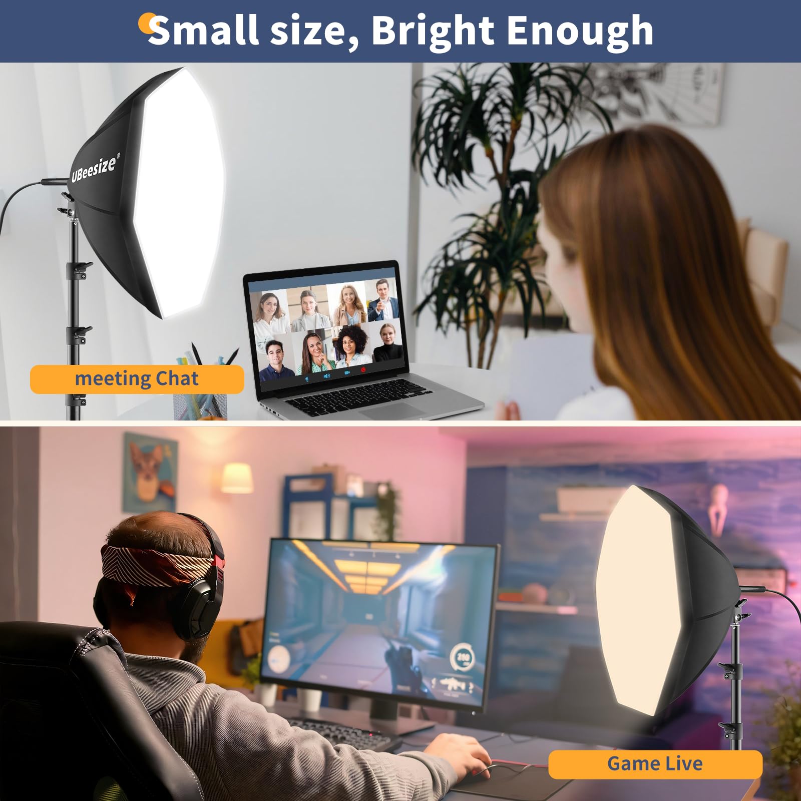 UBeesize Softbox Photography Lighting Kit, 20'' x 20'' Professional Softbox Lighting Kit with 85W 3000-7500K LED Bulbs, Studio Lights for Photography/Live Streaming/Video Recording