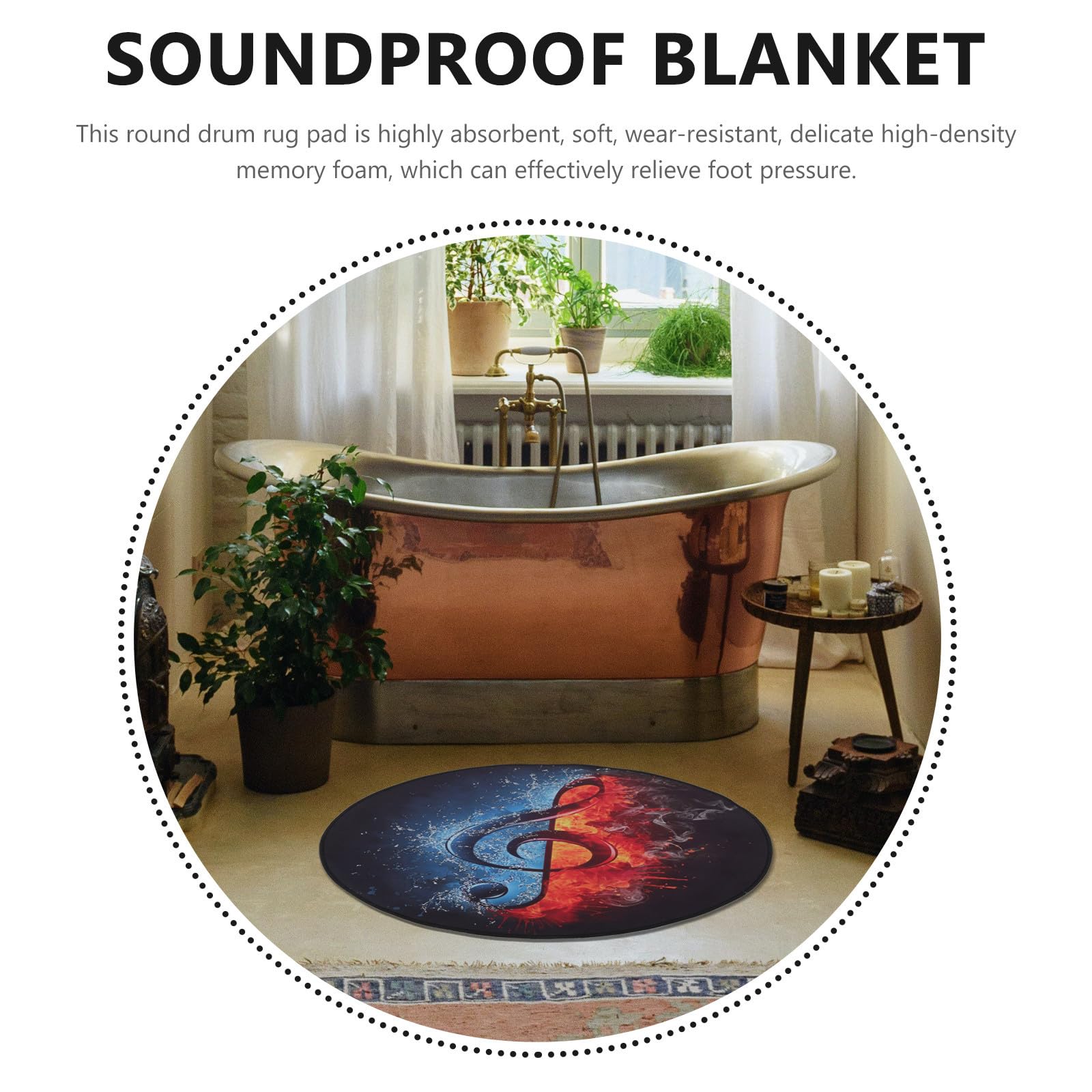 Artibetter Alfombra de Batería Antideslizante y Aislante Acústica Tapete Resistente y Reutilizable para Instrumentos Musicales para Uso Doméstico y Escenario Diseño