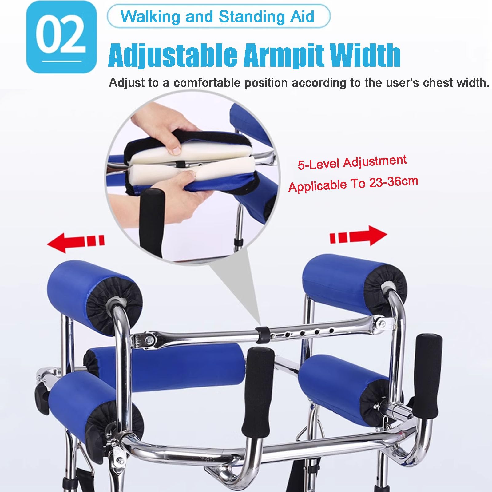 Ayudas para Caminar para Personas Discapacitadas, Andadores Vertical Portátil para Niños con Parálisis Cerebral Y Discapacidad, Andador Móvil De Altura Y Ancho Ajustable con 6 Ruedas