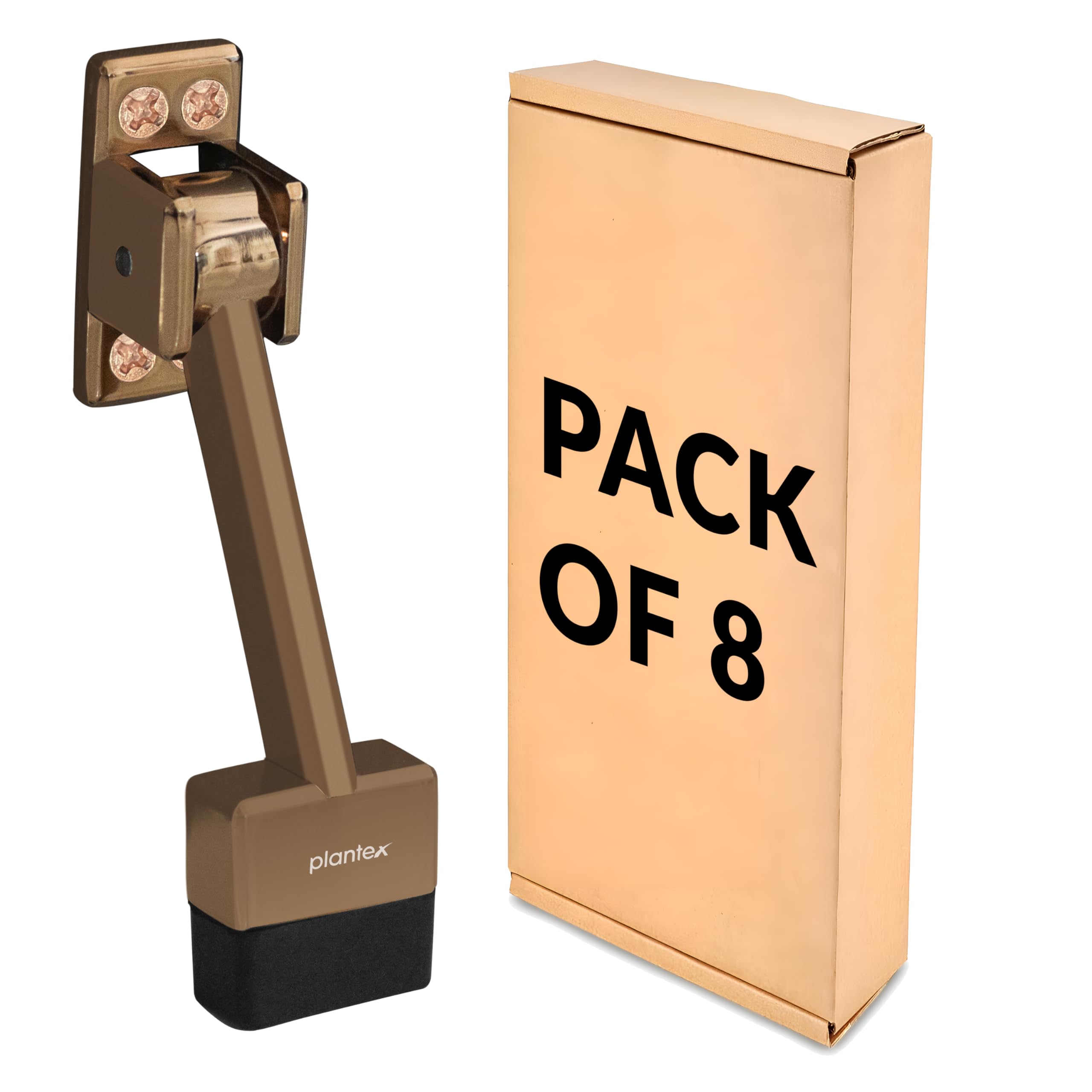 Plantex Heavy Duty 5 Inch Kick Down Door Stopper with Strong Rubber Grip for Tile/Vinyl/Hardwoods/Carpet Floor for Home and Office Doors - Pack of 8 (Rose Gold) (B0BW9JBMWY) Amazon Price History, Amazon Price Tracker