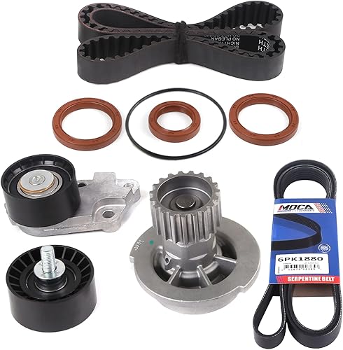 Kit de correa dentada MPLUS y bomba de agua y correa de serpentina para CHEVROLET AVEO 1.6L 1598CC 98Cu. In. L4 GAS DOHC aspirado naturalmente