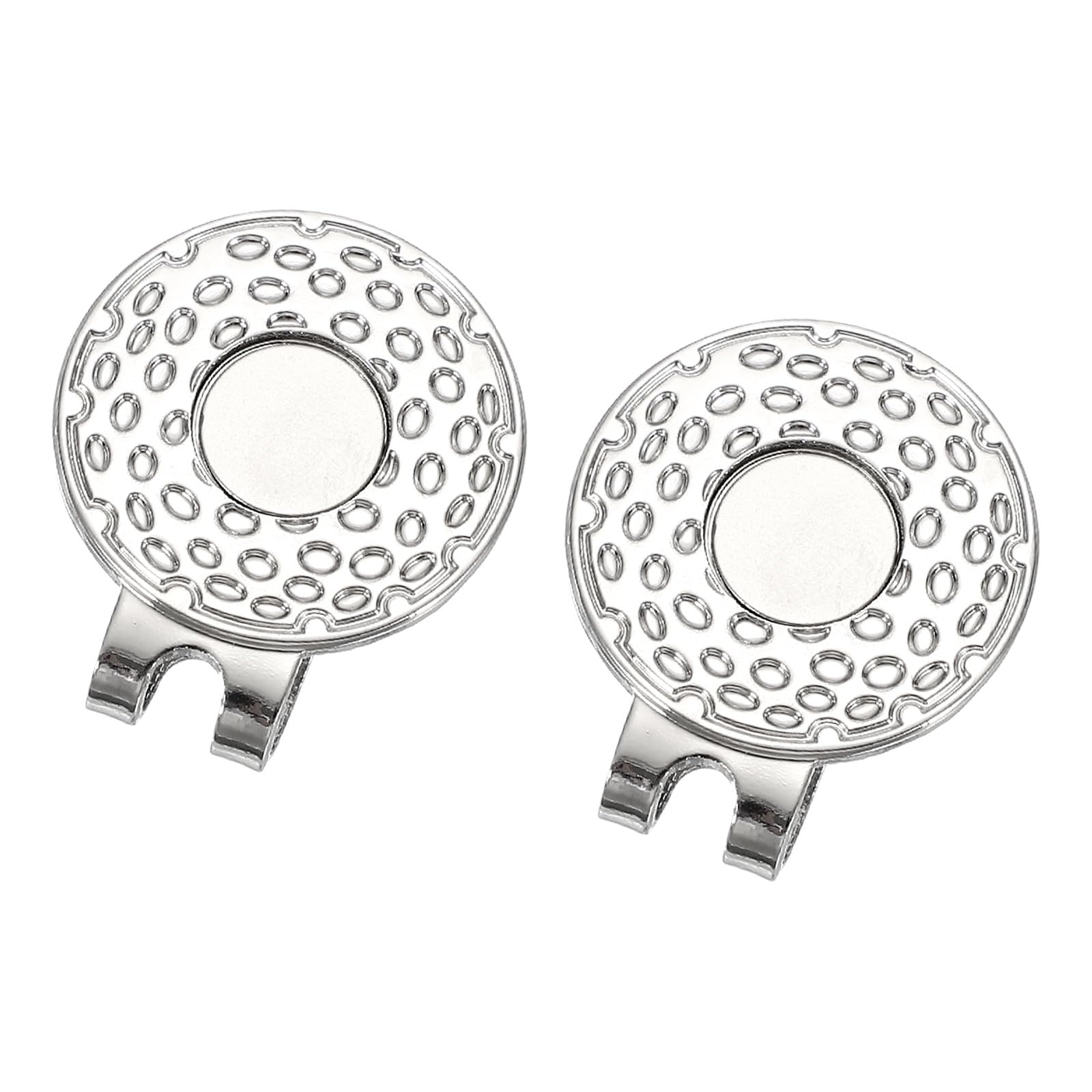 PATIKIL Golf Hat Clip, 2 Pack Metal Cap Clamp with Magnetic Removable Ball Marker Holder Golf Accessories for (Women & Men), Silver