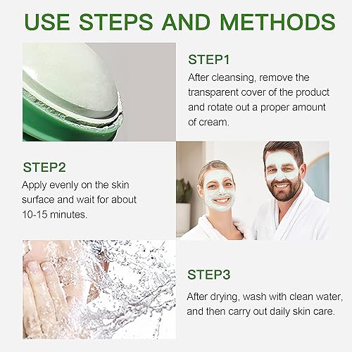 Miniatura 7 de Ursoulney Mascarilla de té verde para cara, removedor de puntos negros, máscara facial para el cuidado de la piel, limpieza profunda de poros de té